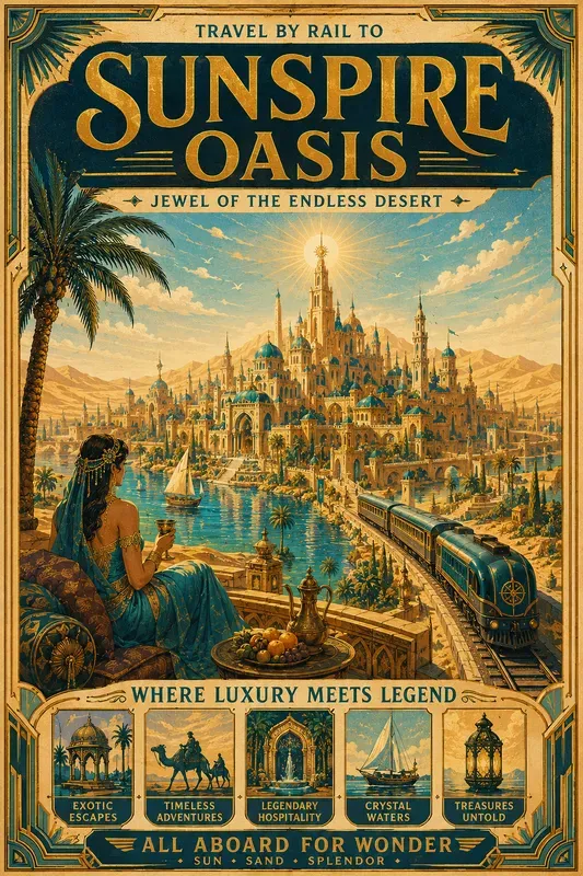 Vintage Fantasy Travel Poster Generator