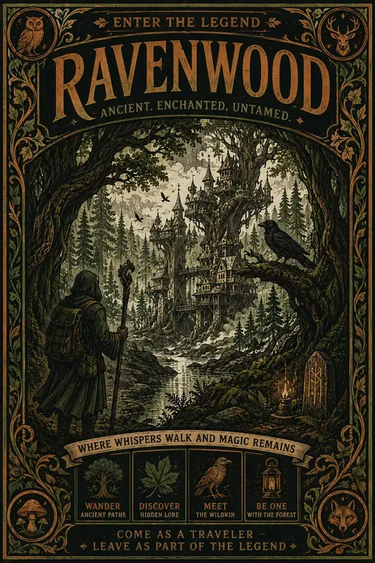 Vintage Fantasy Travel Poster Generator