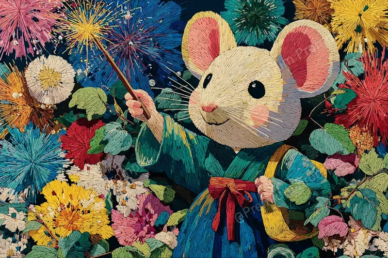 Embroidered Wool Storybook Magic Scenes