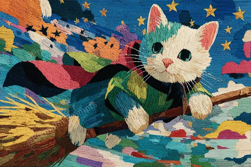 Embroidered Wool Storybook Magic Scenes