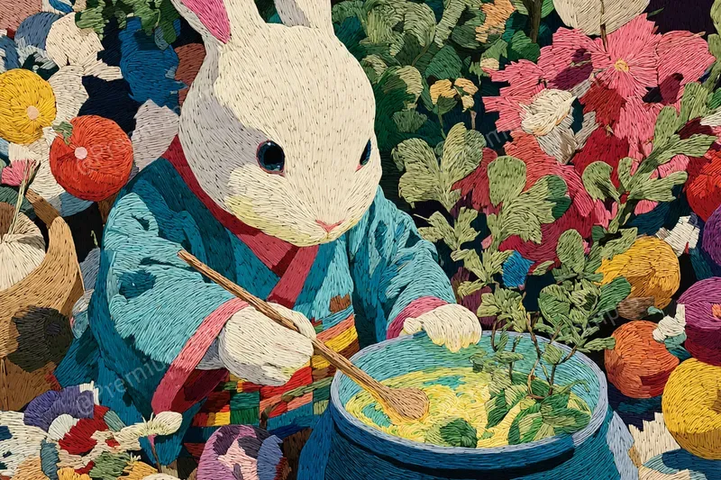 Embroidered Wool Storybook Magic Scenes