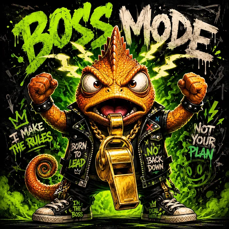 Neon Rebel Mascot Poster Art