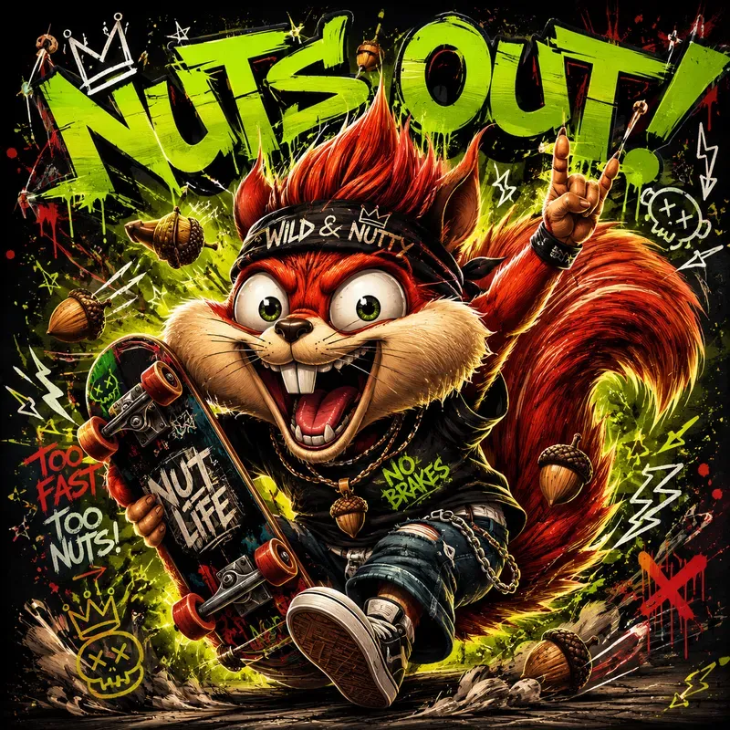 Neon Rebel Mascot Poster Art