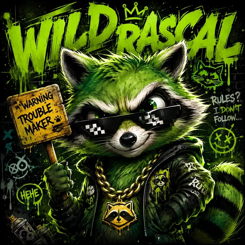 Neon Rebel Mascot Poster Art