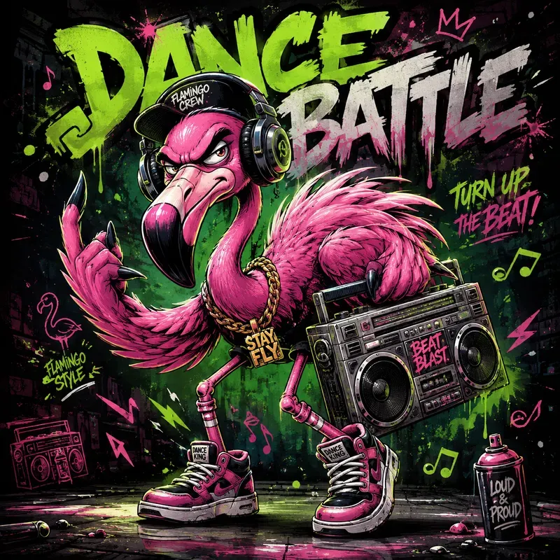 Neon Rebel Mascot Poster Art