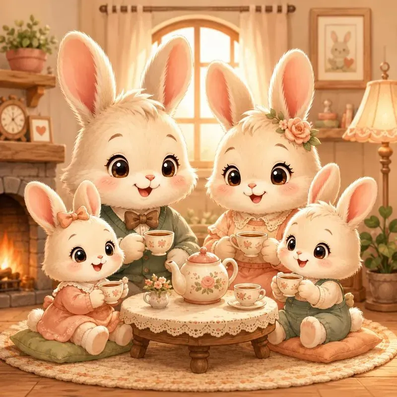 Cozy Family Chibi Scenes
