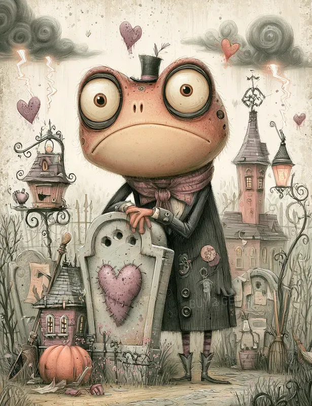 Whimsical Sarcastic Cartoon Gothic Cards