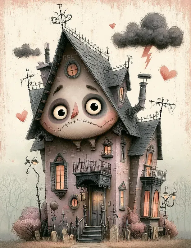 Whimsical Sarcastic Cartoon Gothic Cards