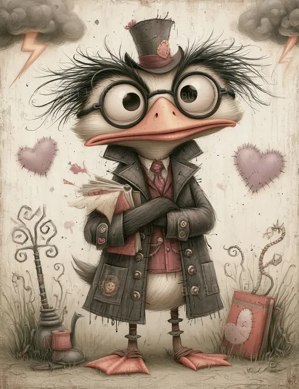 Whimsical Sarcastic Cartoon Gothic Cards