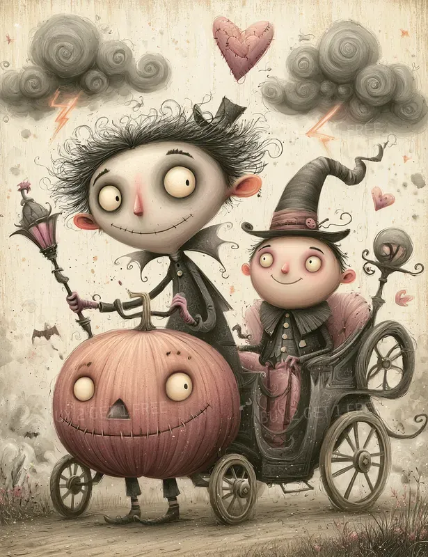 Whimsical Sarcastic Cartoon Gothic Cards