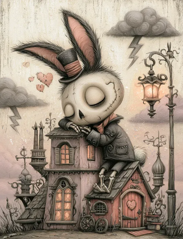 Whimsical Sarcastic Cartoon Gothic Cards