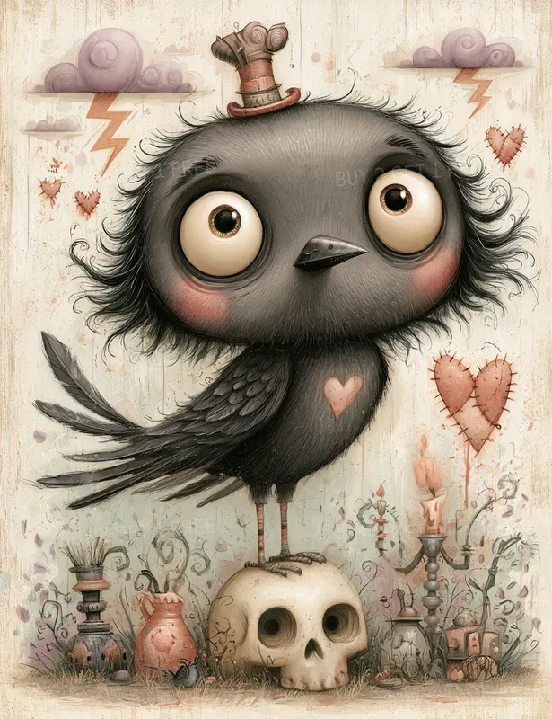 Whimsical Sarcastic Cartoon Gothic Cards