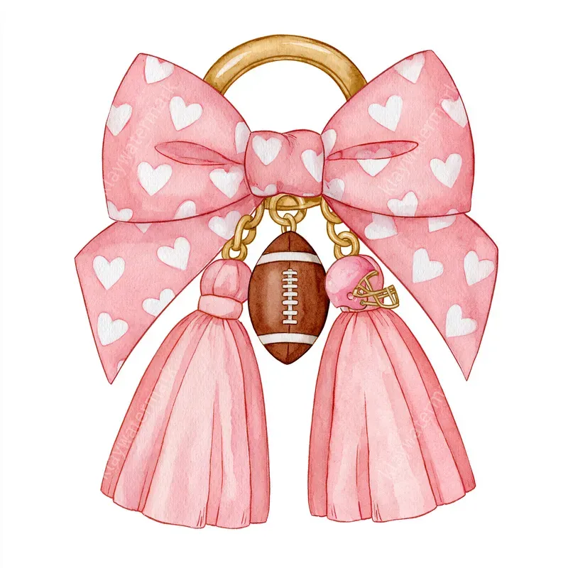 Preppy Girly College Football Cliparts