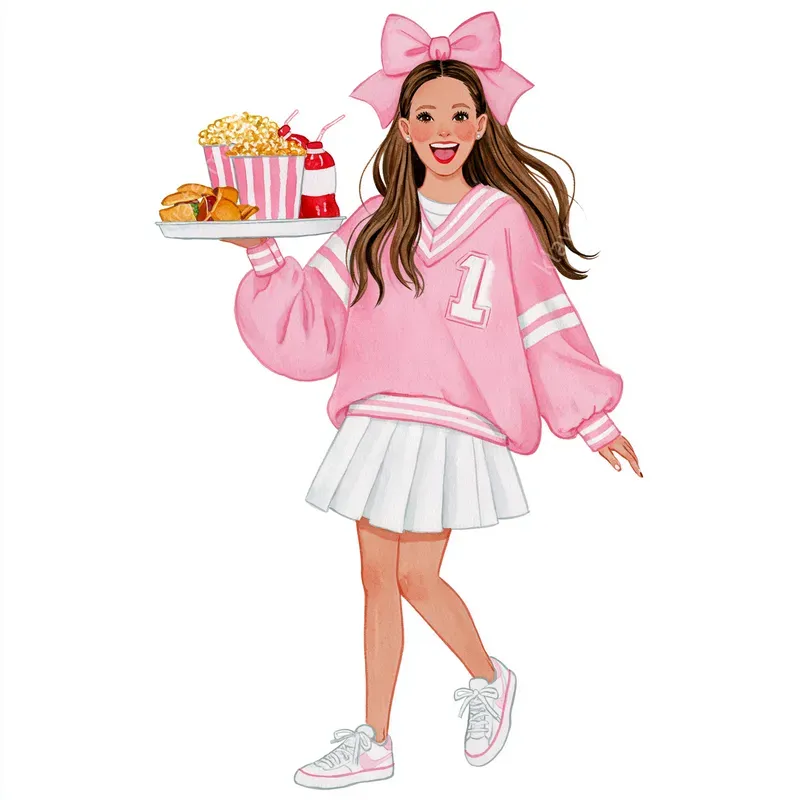 Preppy Girly College Football Cliparts