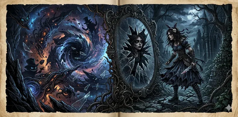 Dark Alice Wonderland Book Spreads