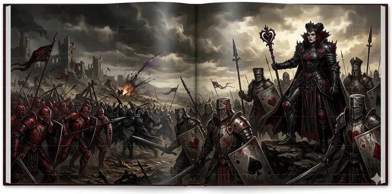 Dark Alice Wonderland Book Spreads
