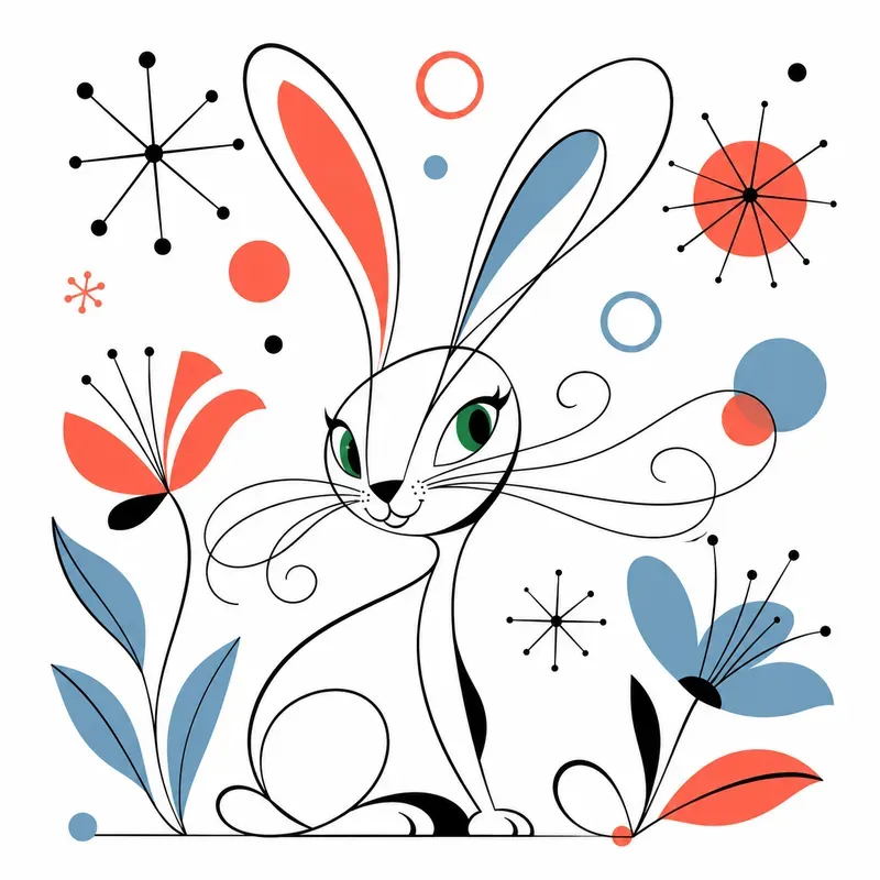 Modernist Line Art Creatures
