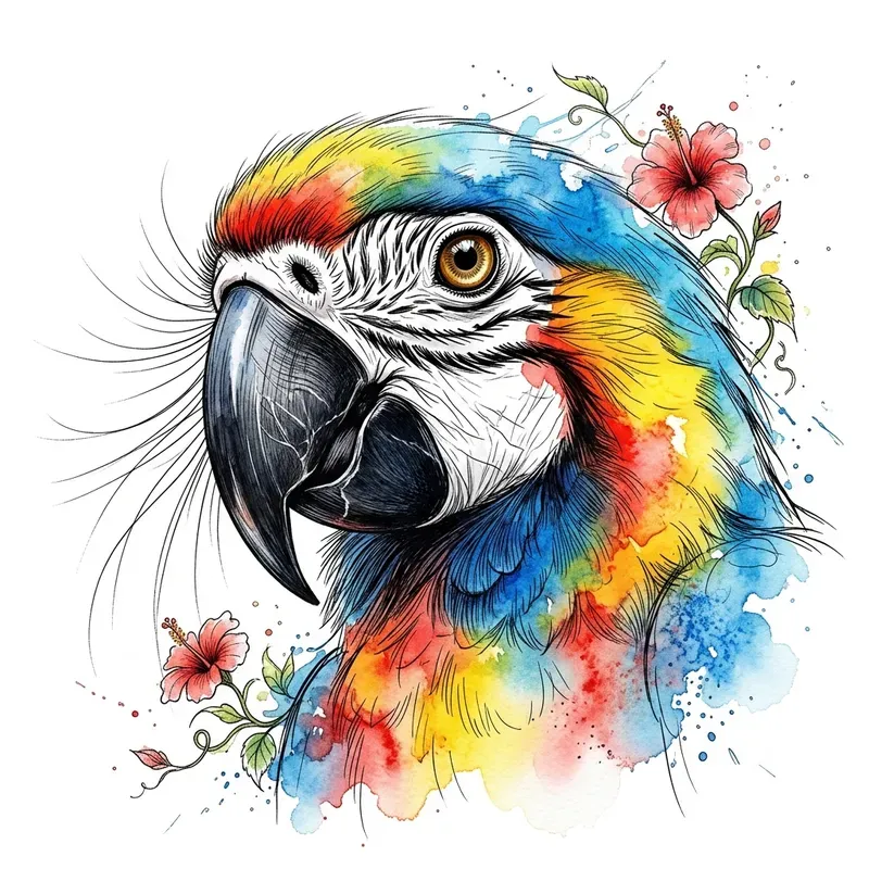 Vibrant Watercolor Ink Animal Generator
