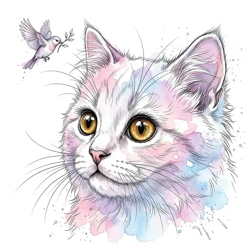 Vibrant Watercolor Ink Animal Generator