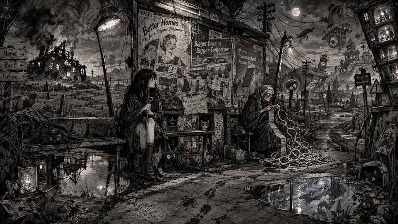 Surreal Midnight Bus Stops
