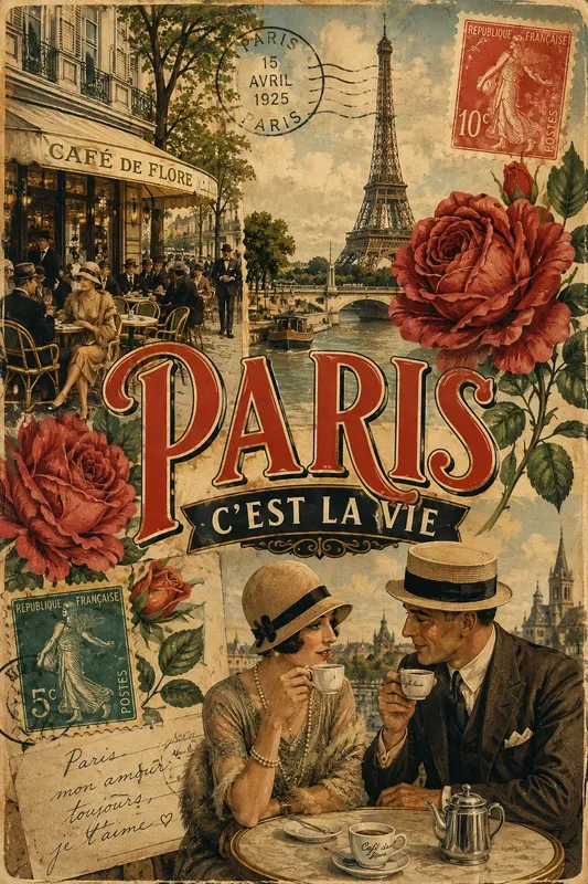 Vintage Travel Collage Posters