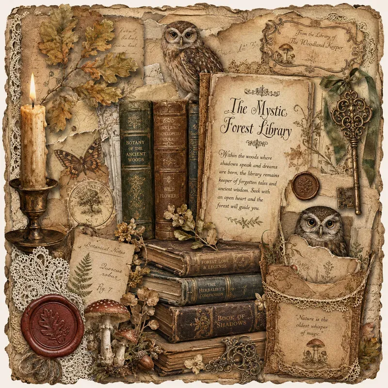 Vintage Autumn Storybook Ephemera
