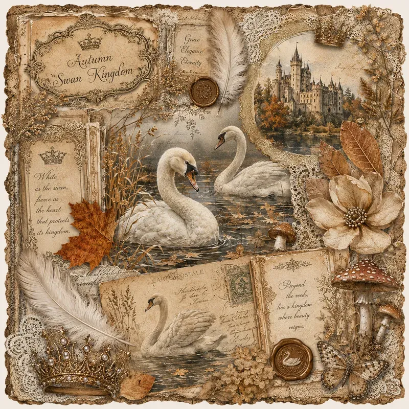 Vintage Autumn Storybook Ephemera