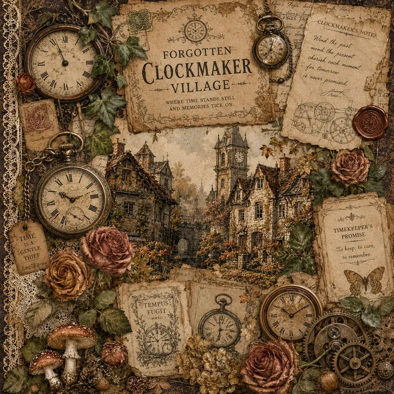 Vintage Autumn Storybook Ephemera