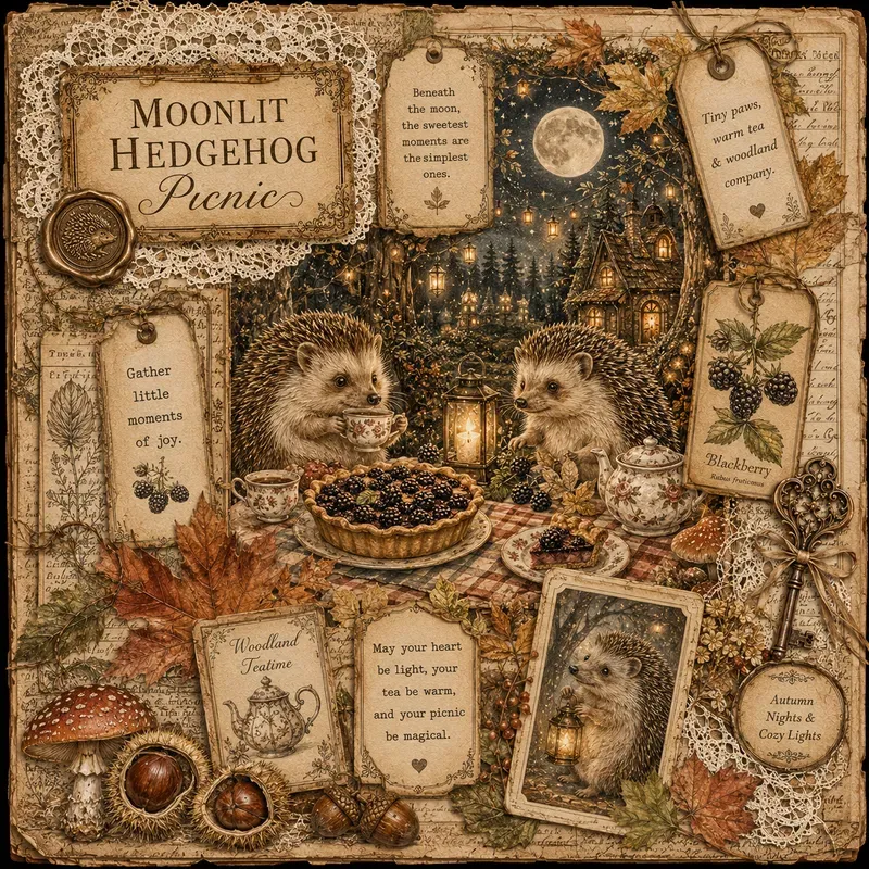 Vintage Autumn Storybook Ephemera