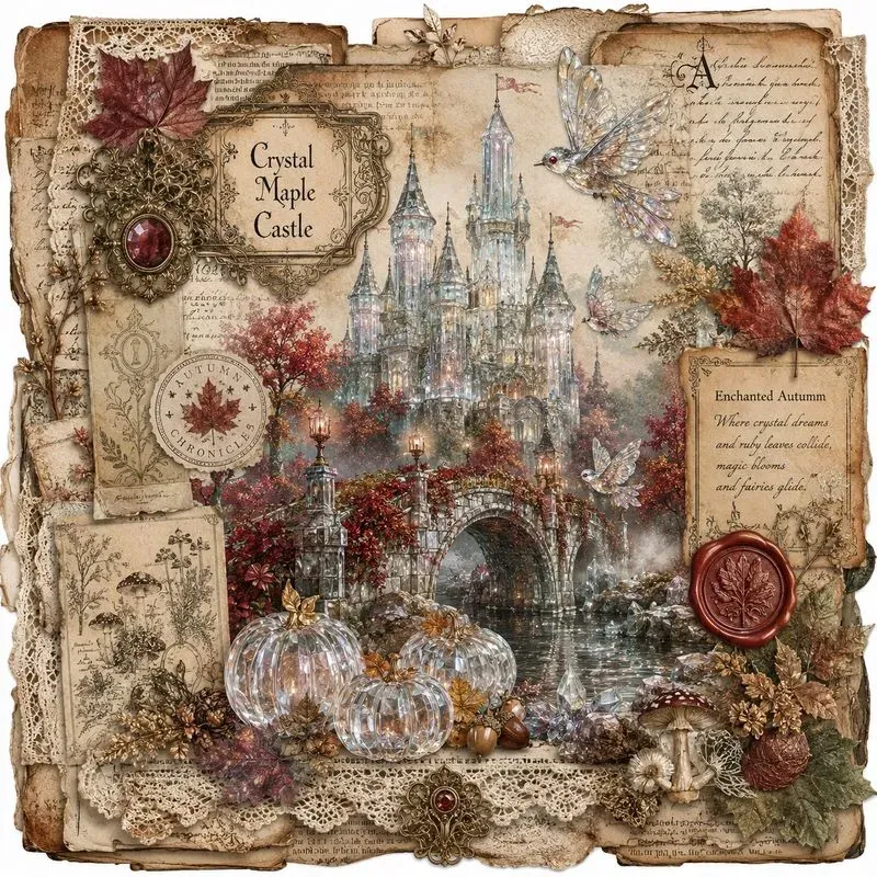 Vintage Autumn Storybook Ephemera