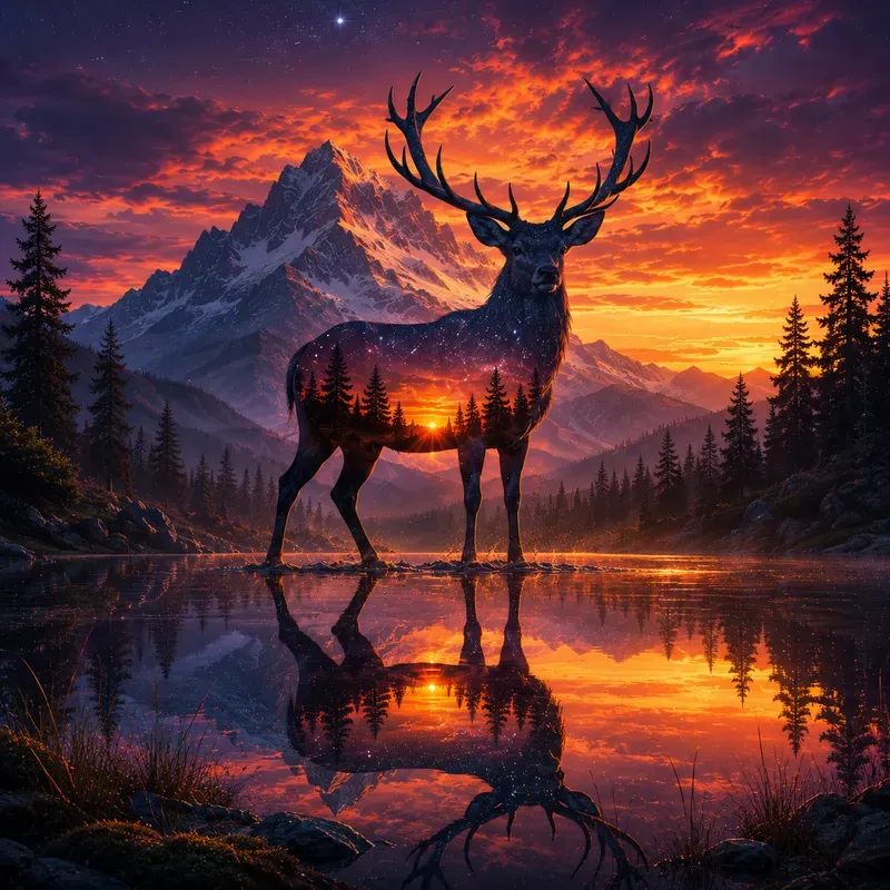 Silhouette Reflections At Dusk
