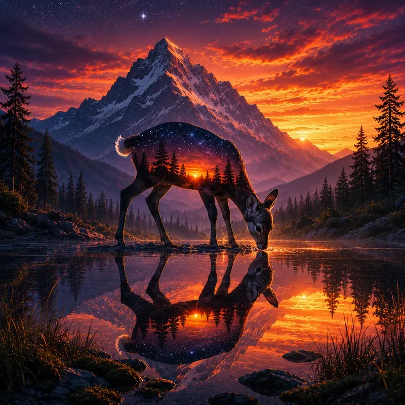 Silhouette Reflections At Dusk
