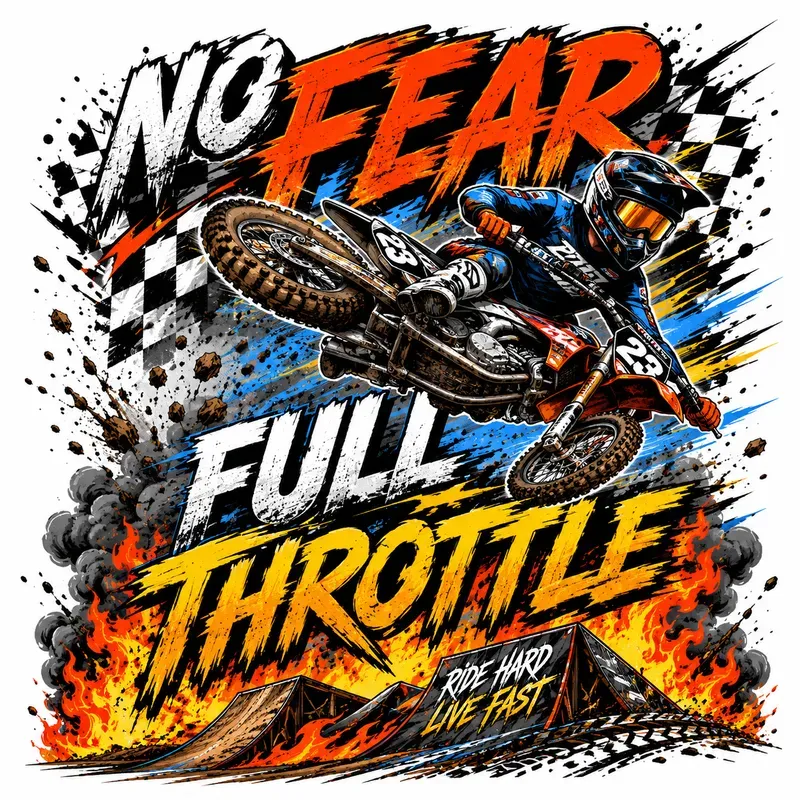 Extreme Motocross Typography Tshirts
