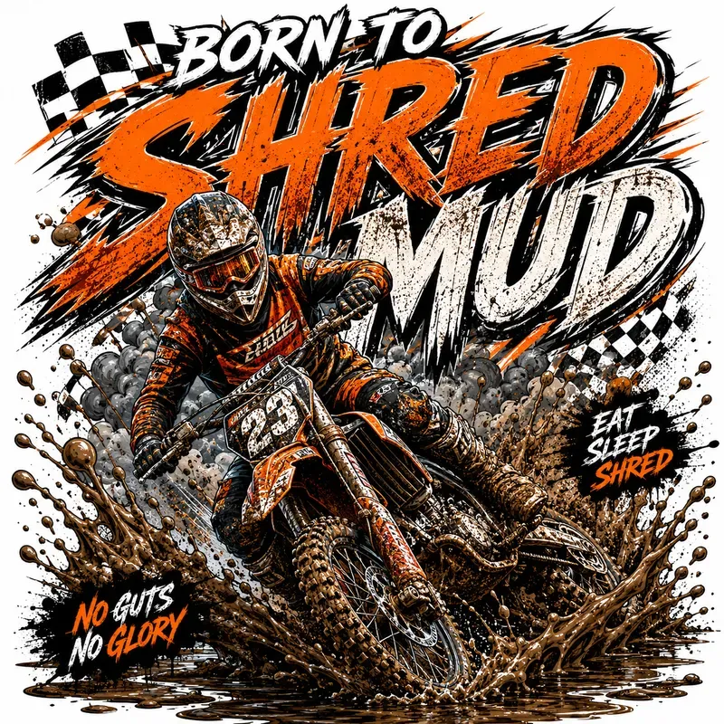 Extreme Motocross Typography Tshirts