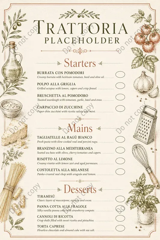 Elegant Restaurant Menu Designs