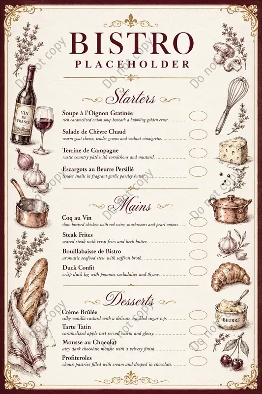 Elegant Restaurant Menu Designs