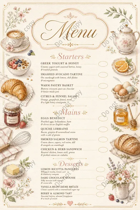 Elegant Restaurant Menu Designs