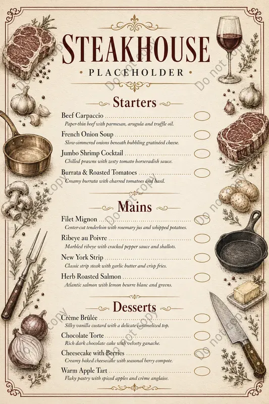 Elegant Restaurant Menu Designs