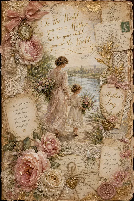 Romantic Mothers Day Junk Journal Pages