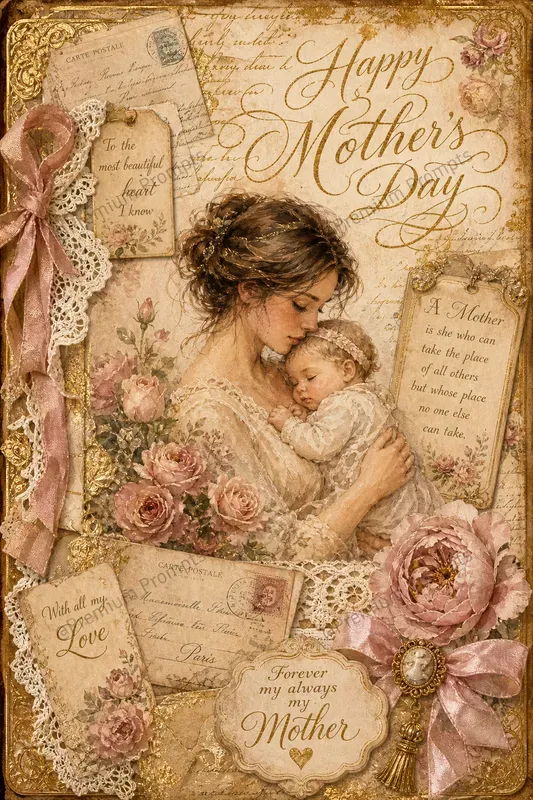 Romantic Mothers Day Junk Journal Pages