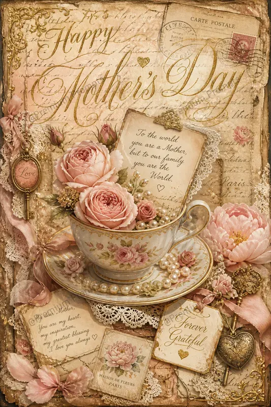 Romantic Mothers Day Junk Journal Pages
