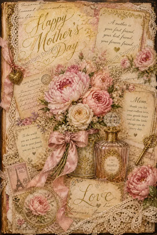 Romantic Mothers Day Junk Journal Pages