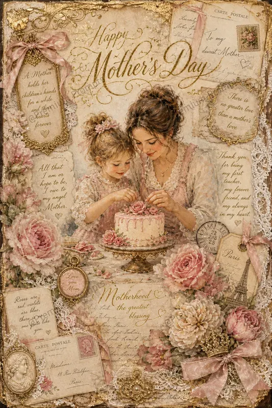 Romantic Mothers Day Junk Journal Pages