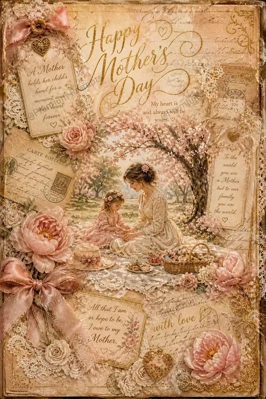 Romantic Mothers Day Junk Journal Pages