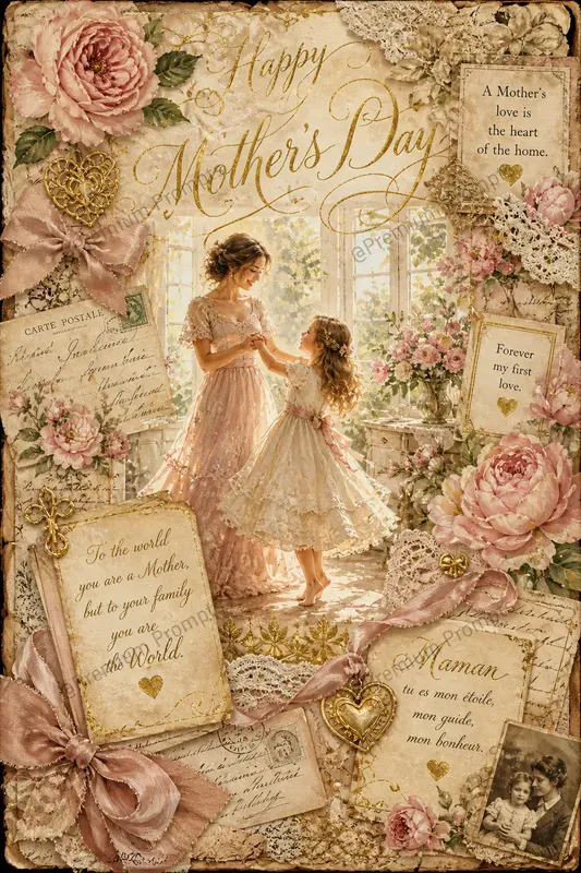 Romantic Mothers Day Junk Journal Pages