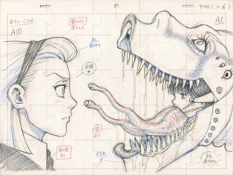 90s Anime Genga Keyframe Drawings