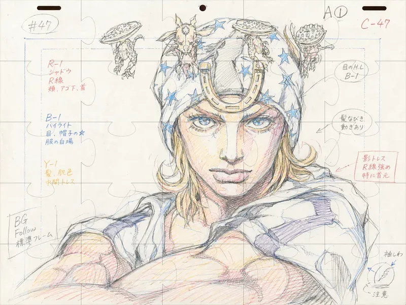 90s Anime Genga Keyframe Drawings