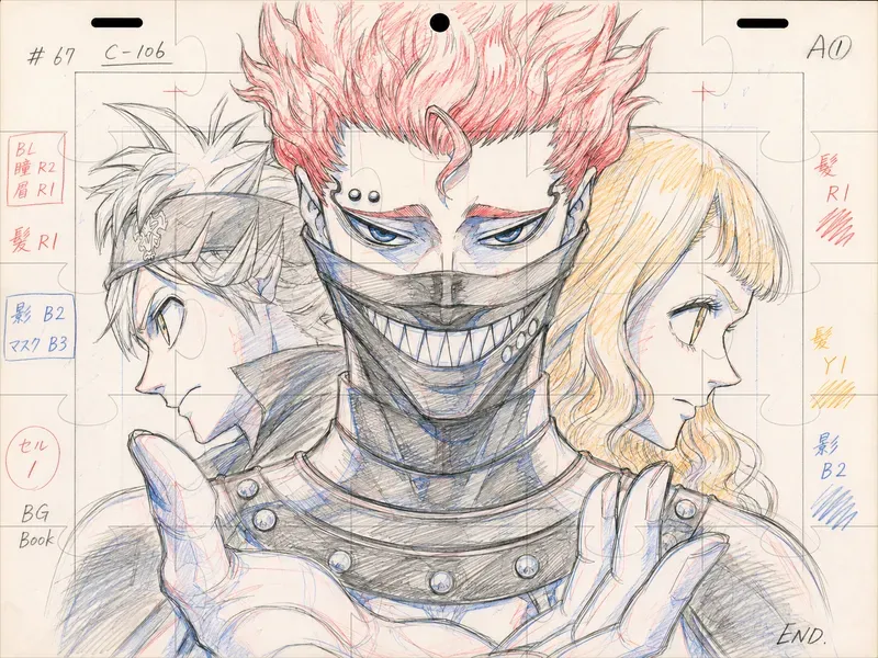 90s Anime Genga Keyframe Drawings