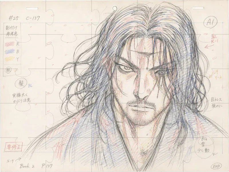 90s Anime Genga Keyframe Drawings