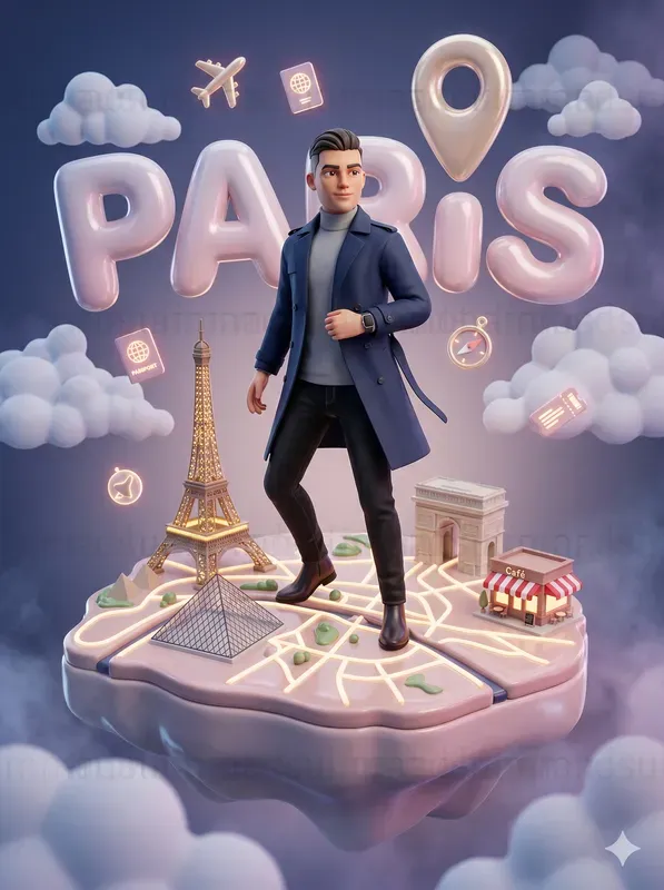 Personalized 3D Travel Diorama Cities